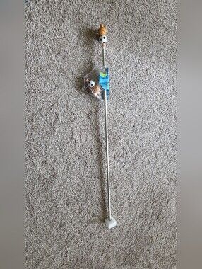 Bed Bath & Beyond White Cat Teaser Wand with Soccer Ball and Basketball Toys
